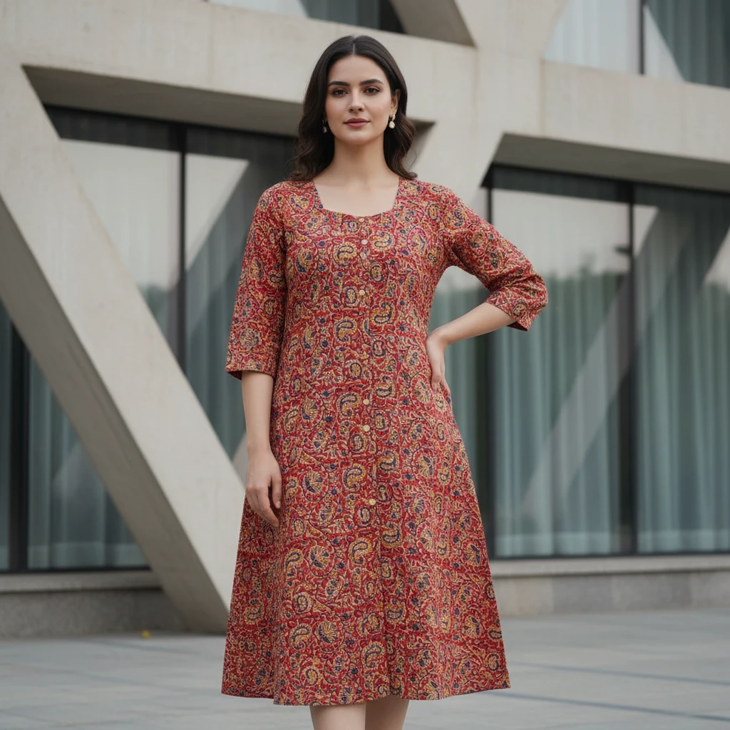 royal-kalamkari-a-line-cotton-kurti-plus-size